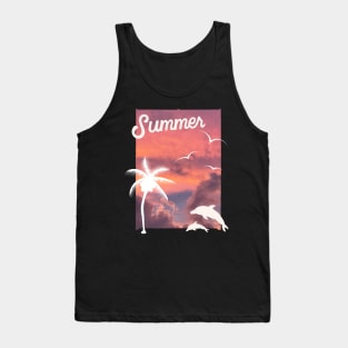 Hello summer Beach summertime Adventure travel lover palm tree sun Tank Top